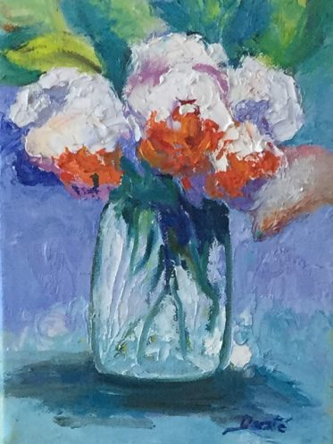Original Still Life Oil Painting by Dorate, "Happy III"
