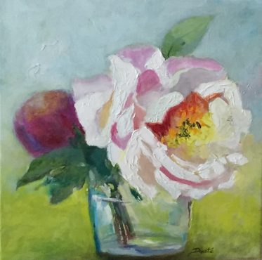 Original Oil Painting by Artist Dorate "Peony II"